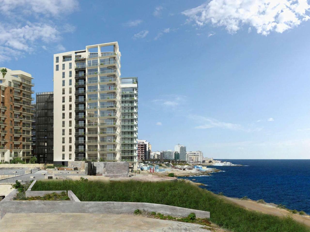 Seafront Apartment In Sliema With Pool, Upmarket Complex Екстер'єр фото